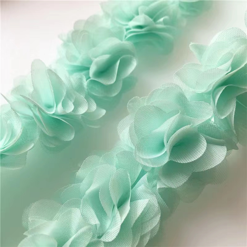 厂家直销雪纺花边 立体花朵 蕾丝多色现货 diy手工配饰服装辅料 Item Picture