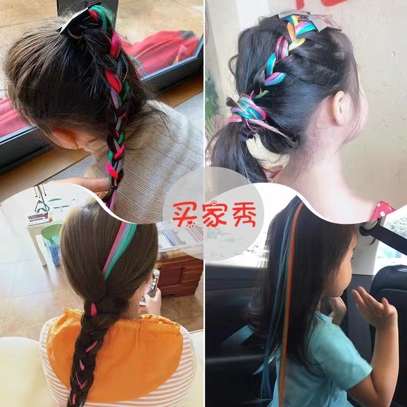 流行夏季韩国儿童发饰炫彩个性假发独角兽发夹女童