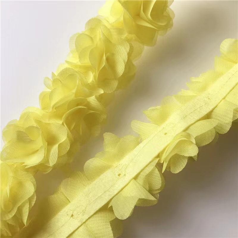 厂家直销雪纺花边 立体花朵 蕾丝多色现货 diy手工配饰服装辅料 Application Scenario