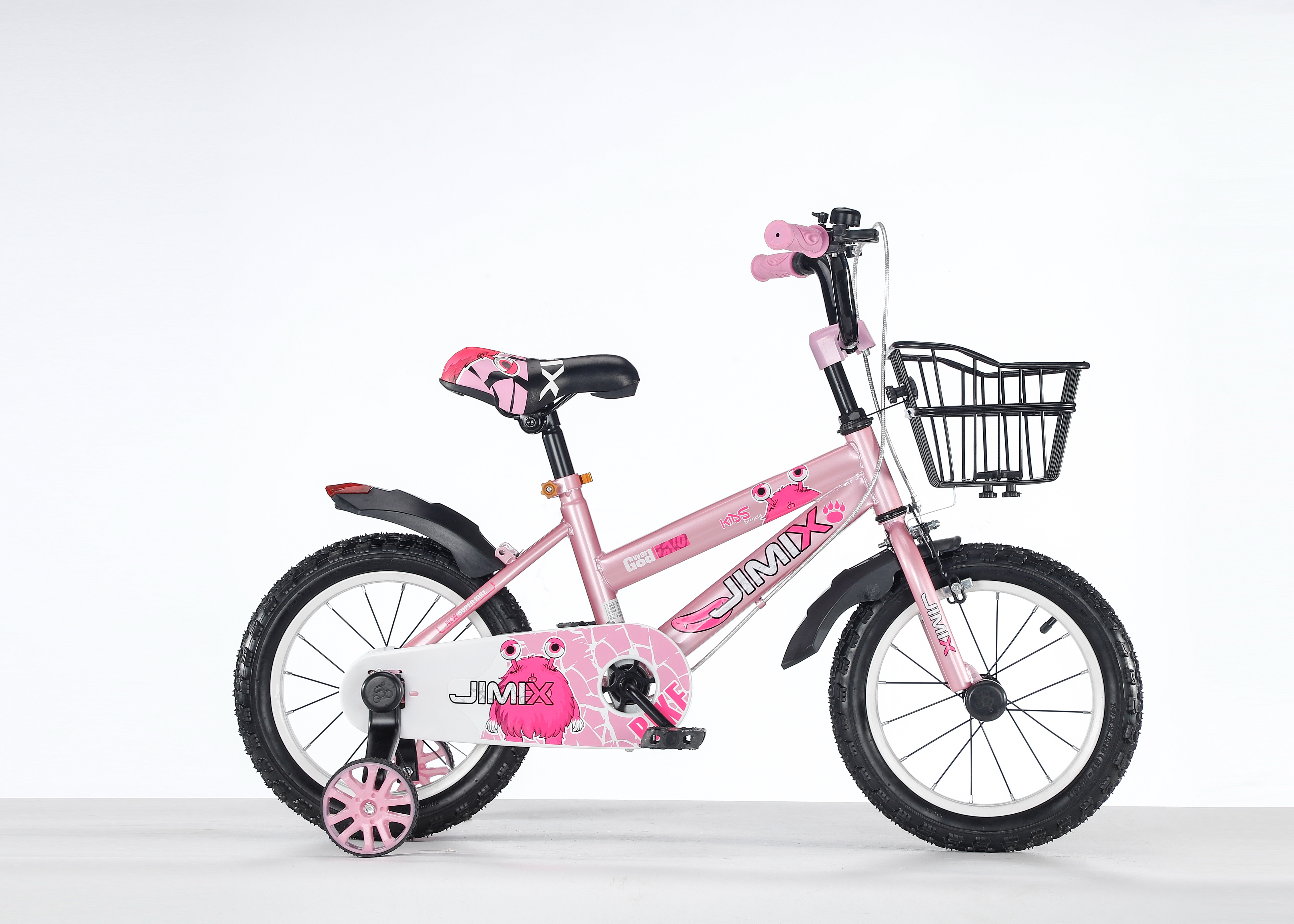 2022新款儿童自行车萌宝男孩女孩带辅助轮车筐后座自行车详情图2