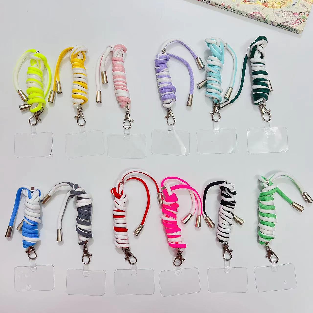 外贸新款渐变双色手机挂绳贴片可订做图形可挂脖吊绳手机挂绳夹片