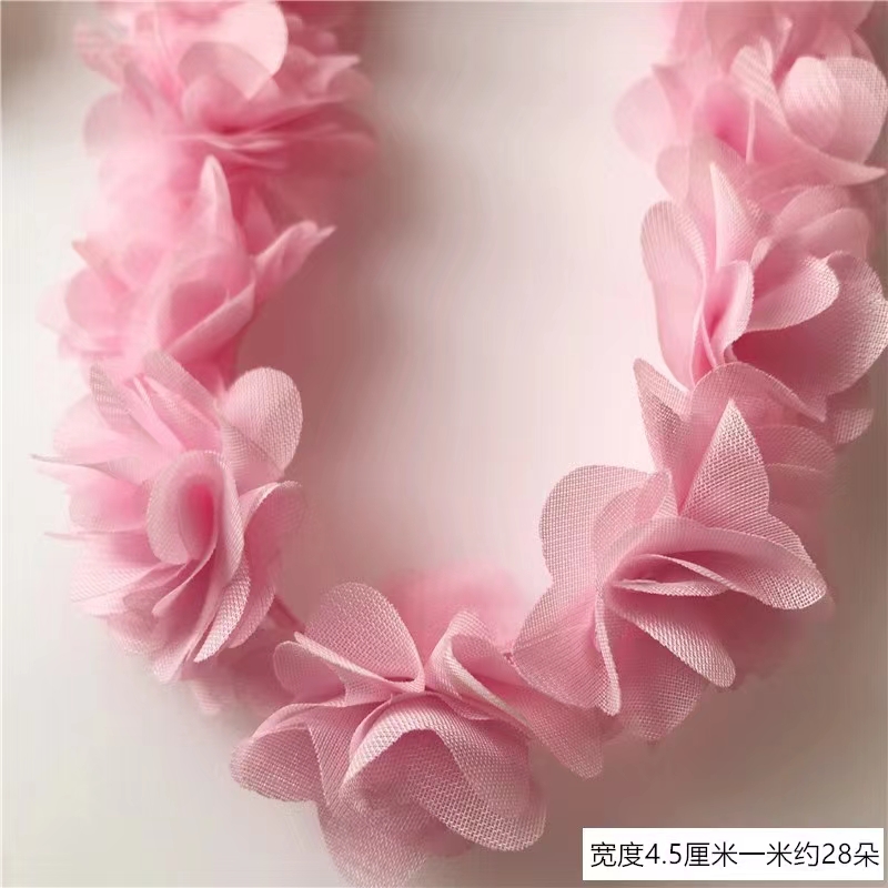 厂家直销雪纺花边 立体花朵 蕾丝多色现货 diy手工配饰服装辅料 Specification image