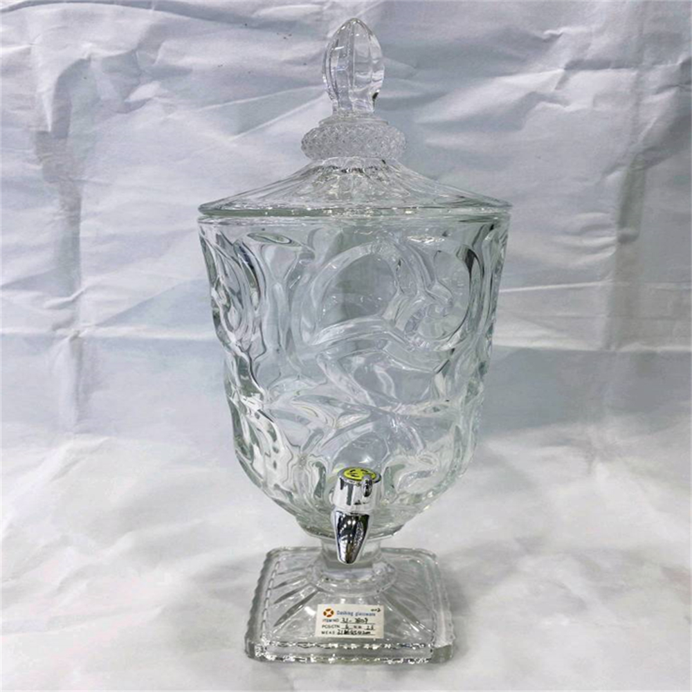 树藤汽水罐  欧式无铅水晶玻璃果汁鼎  酒店自助牛奶罐  带龙头 自助饮料机  冷饮果汁缸  饮料桶  泡酒玻璃罐