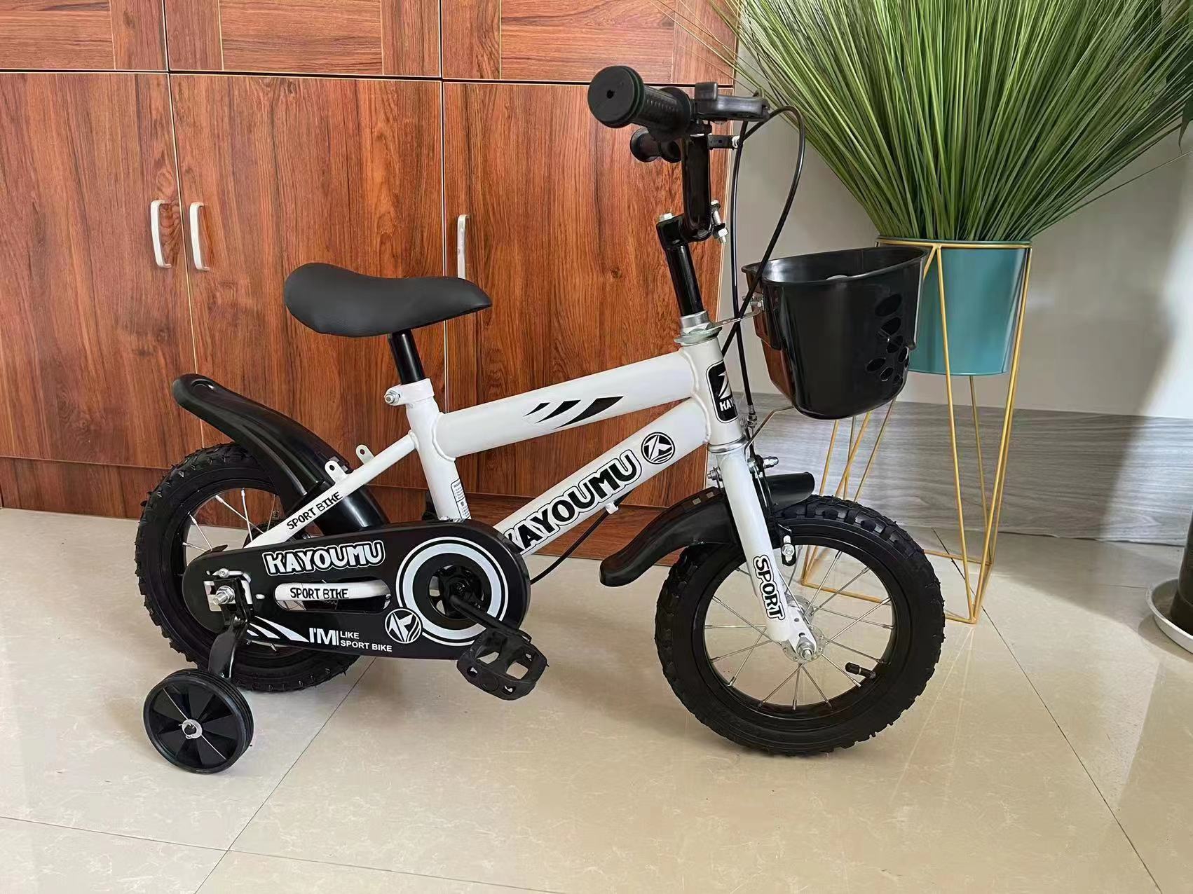 2022新款儿童自行车小三角架轻便带车筐辅助轮童车