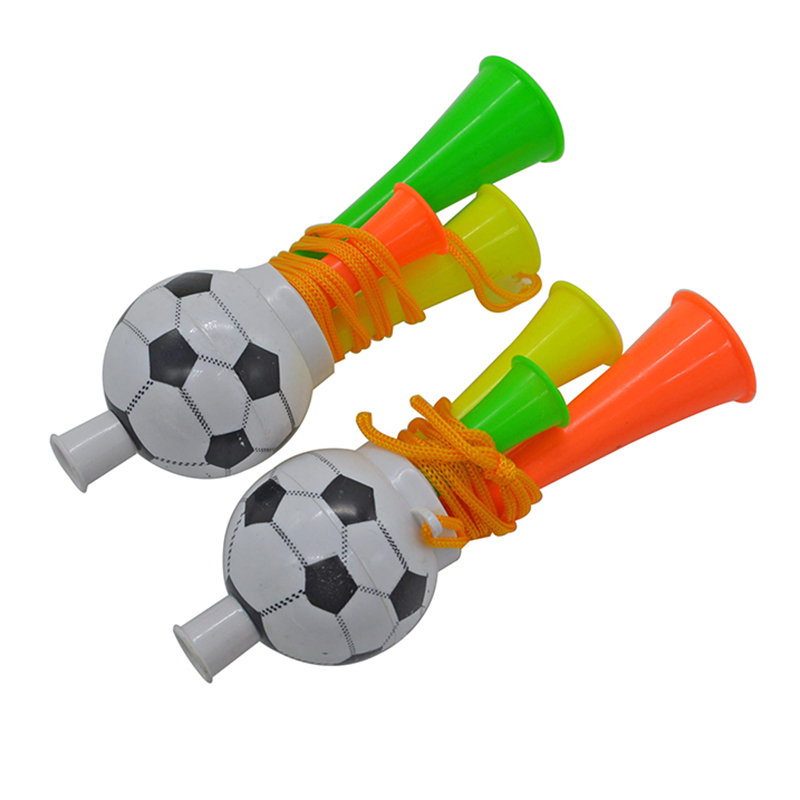 小足球喇叭塑料三音喇叭 比赛加油助威玩具儿童足球喇叭吹奏道具 带挂绳详情图1