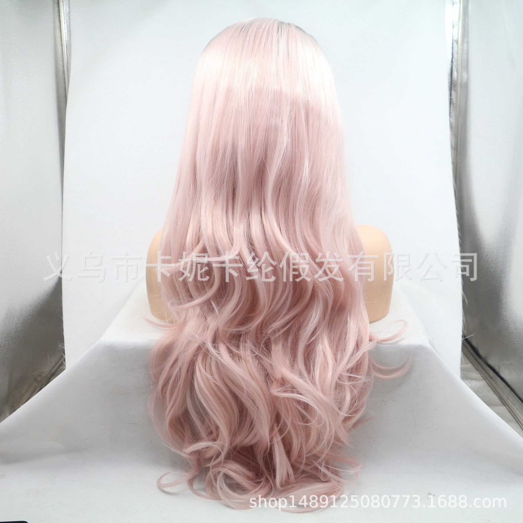 European and American fashion long straight hair synthetic fiber wig women's headwear in stock wholesale details Picture
