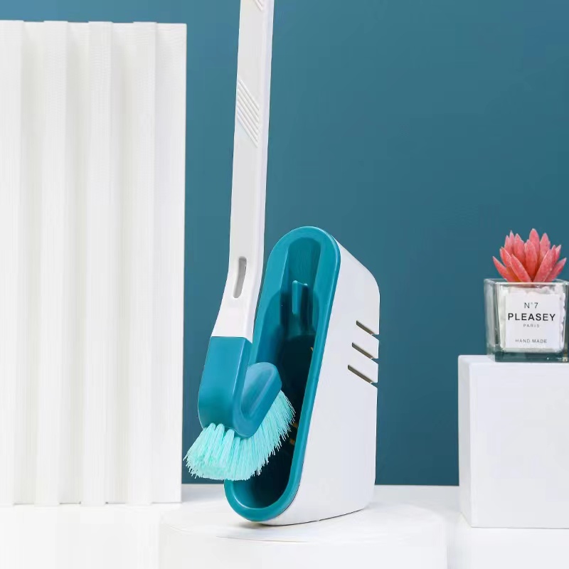Thickened plastic long-handled double-sided blind spot cleaning soft bristle toilet brush, bathroom curved toilet brush, gap brush details Picture