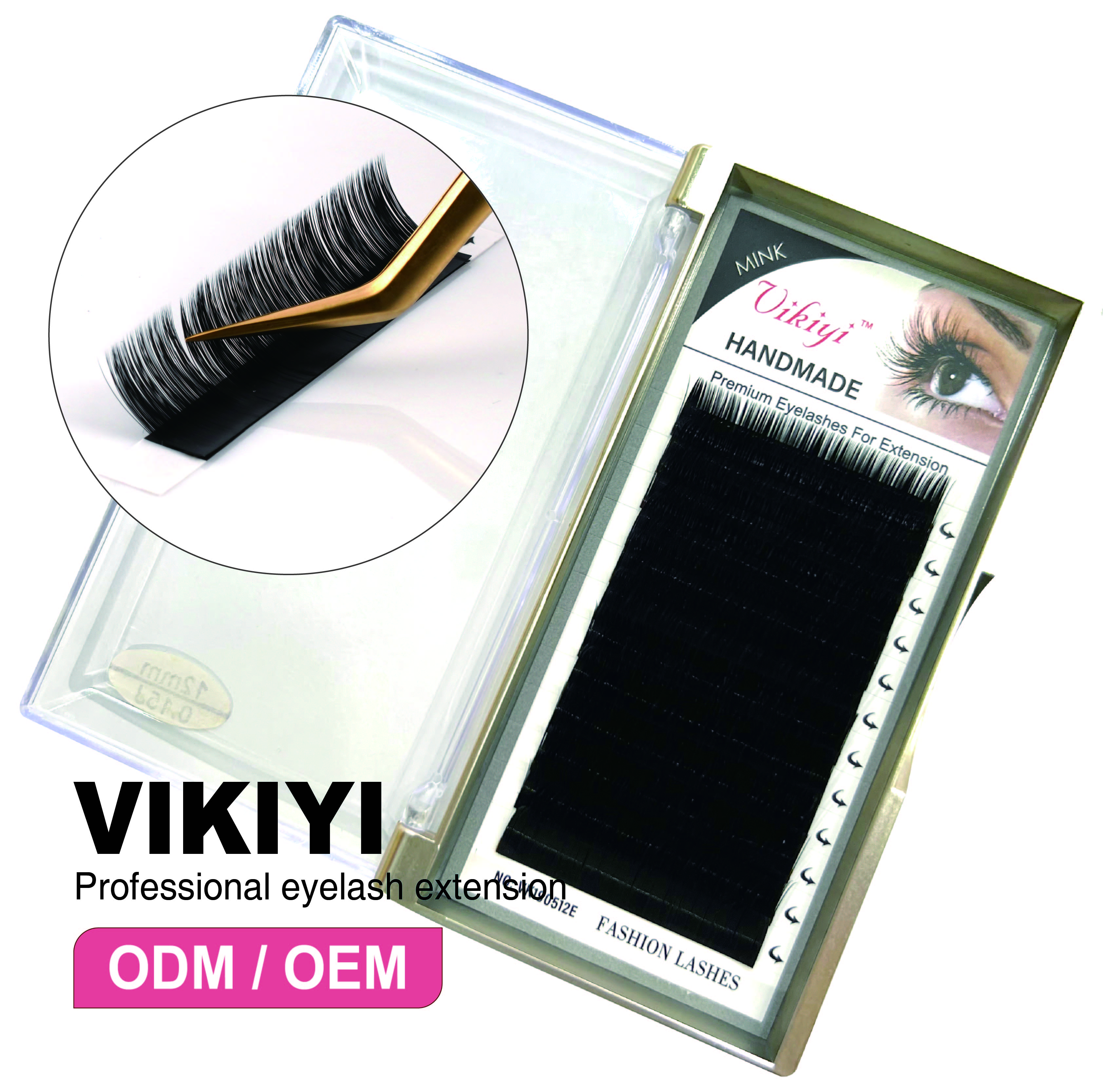 VIKIYI嫁接睫毛单根圆毛密排种植假睫毛美睫师用舒适手工制作柔软眼睫毛厂家直供OEM