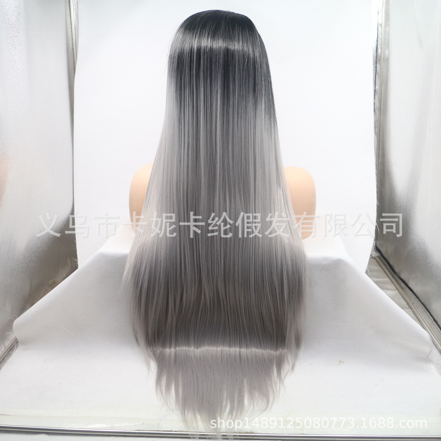 NEWLOOK 欧美时尚偏分长直发 化纤假发女头套 现货批发