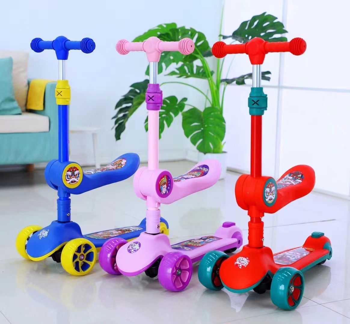 儿童滑板车滑行车带灯光玩具儿童代步车三合一滑板五合一儿童滑行车302