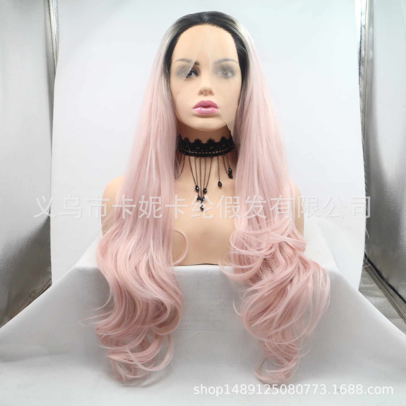 European and American fashion long straight hair synthetic fiber wig women's headwear in stock wholesale