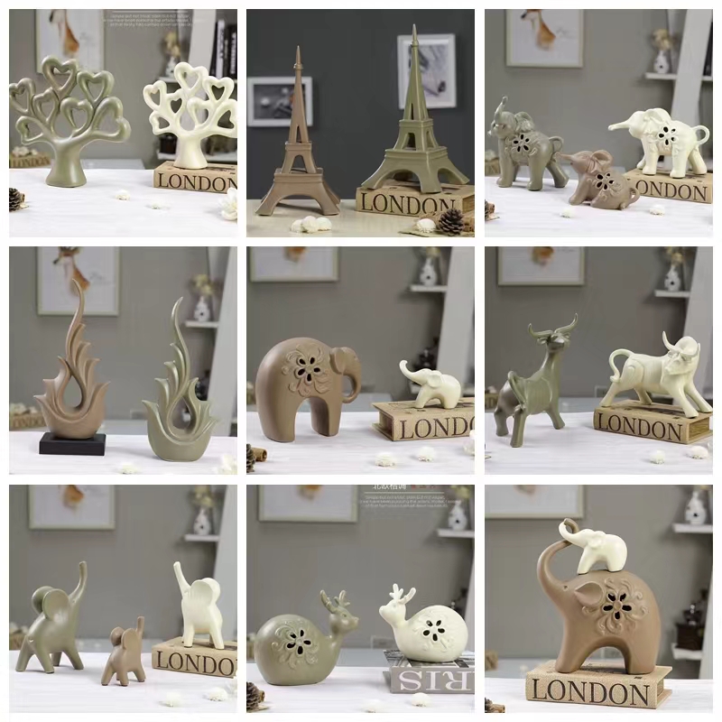 客厅陶瓷动物摆件大象瓷器工艺品摆件礼品简约装饰品详情图4
