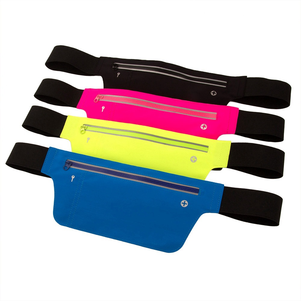 Outdoor sports running fitness waist bag, fitness mountain climbing cycling, close-fitting ultra-thin travel invisible waterproof reflective multi-functional storage bag, unisex mobile phone bag