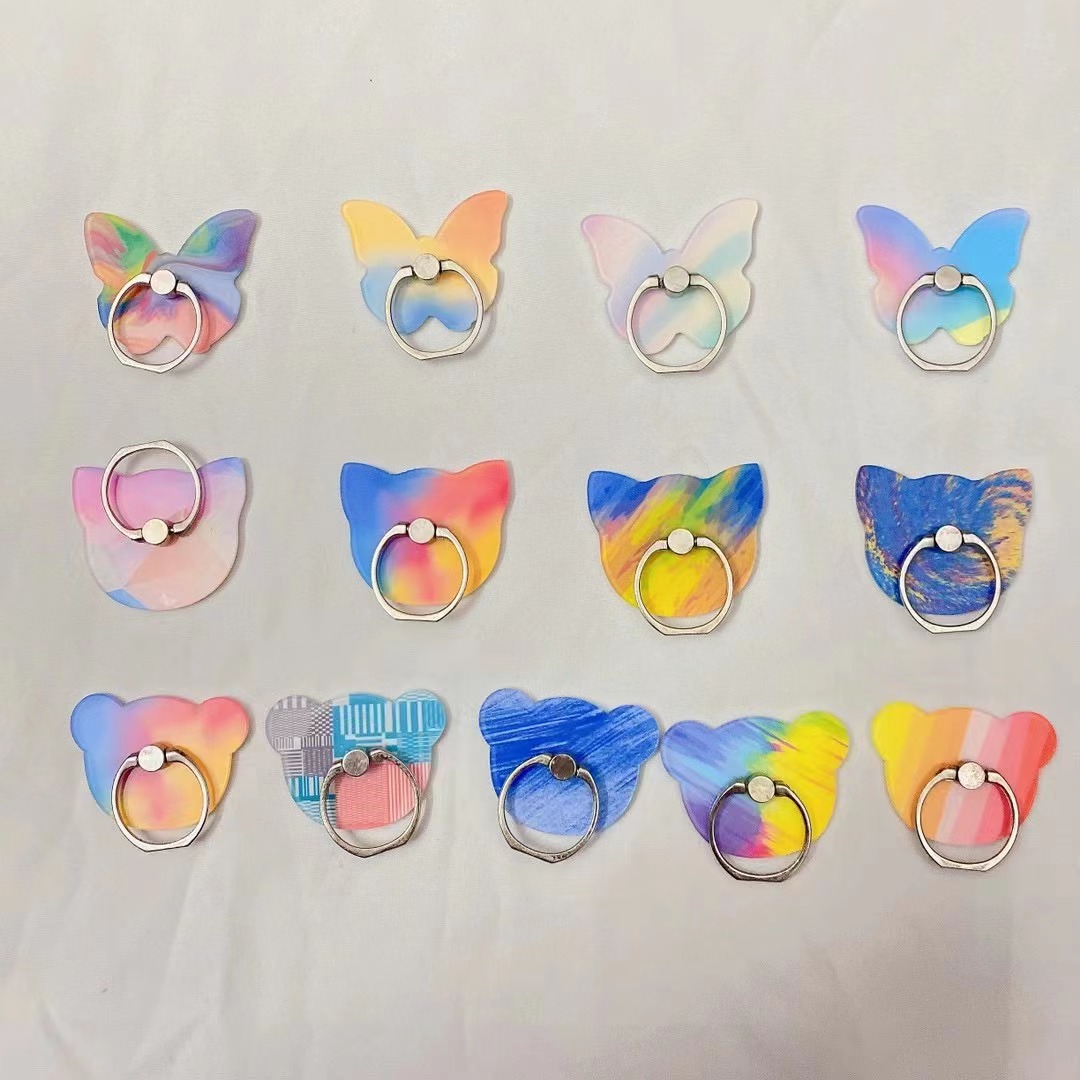 Cartoon animation butterfly ring stand, transparent acrylic glitter pendant, custom logo mobile phone stand based on provided image details Picture