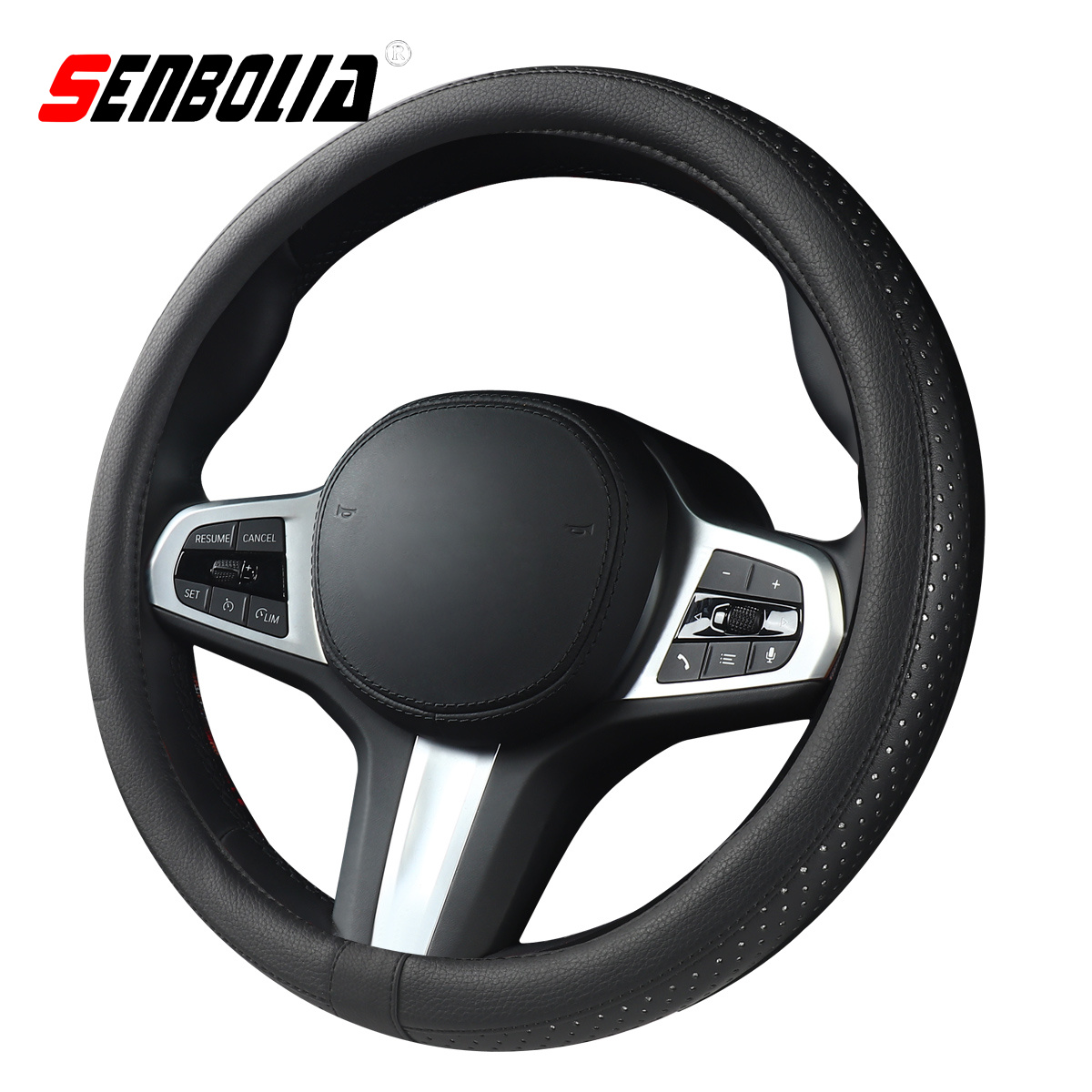 汽车方向盘套白底实物图