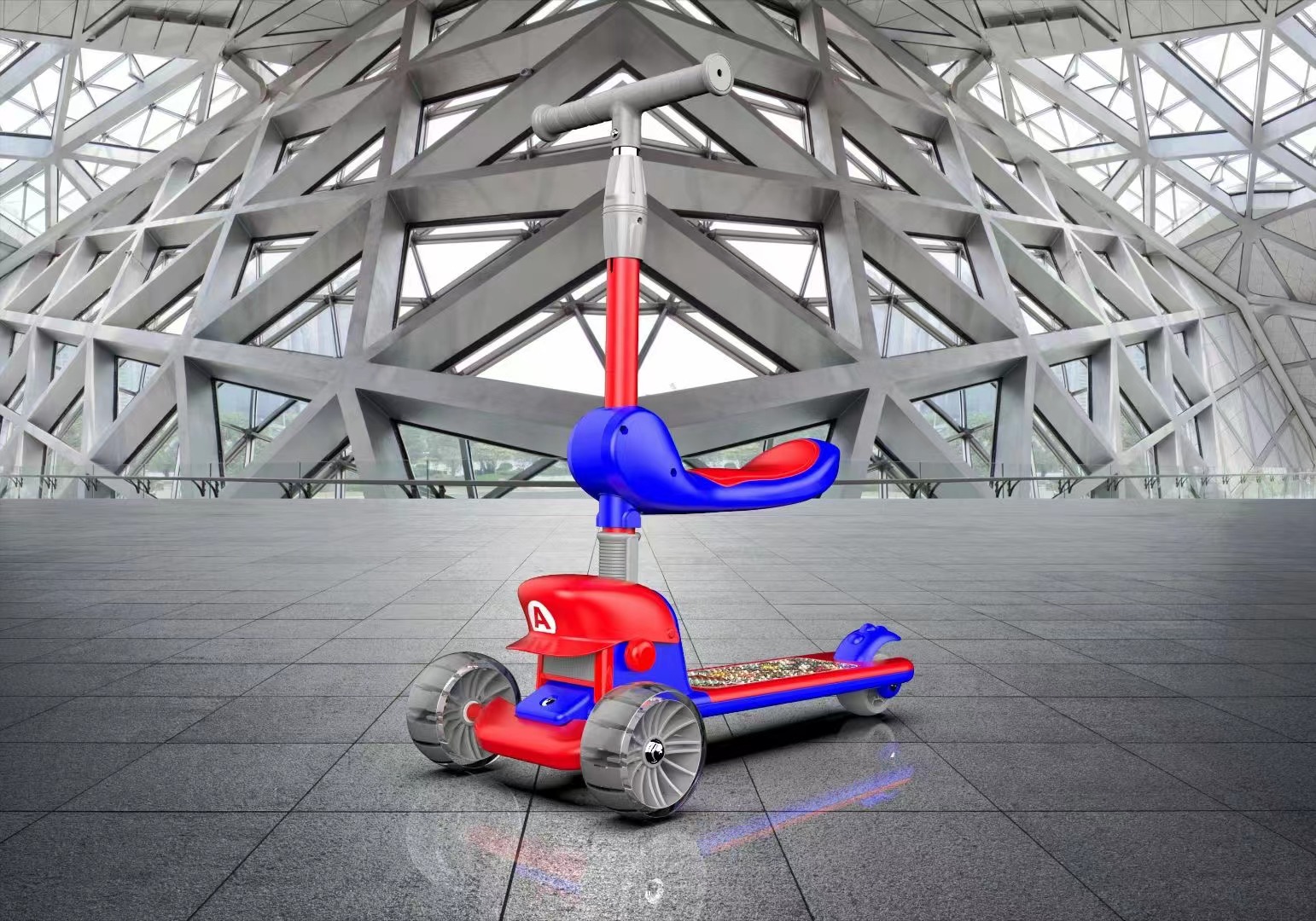 儿童滑板车滑行车带灯光玩具儿童代步车三合一滑板五合一儿童滑行车218