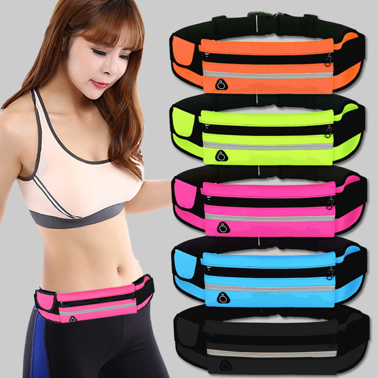 Diving material, outdoor sports, reflective strip, waterproof zipper, anti-theft, multi-functional invisible mobile phone, waterproof waist bag, suitable for both men and women, running, fitness, travel, mountain climbing, cycling, yoga, fishing, wallet, key, tissue paper, small item storage bag detail image 2