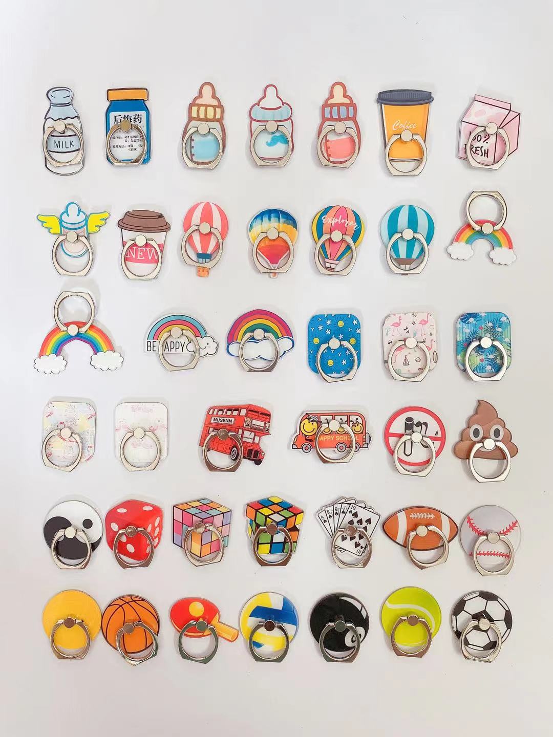Customized cartoon acrylic mobile phone ring buckle brackets with printed logos and cartoon gifts based on your provided pictures. Factory direct sales Application Scenario