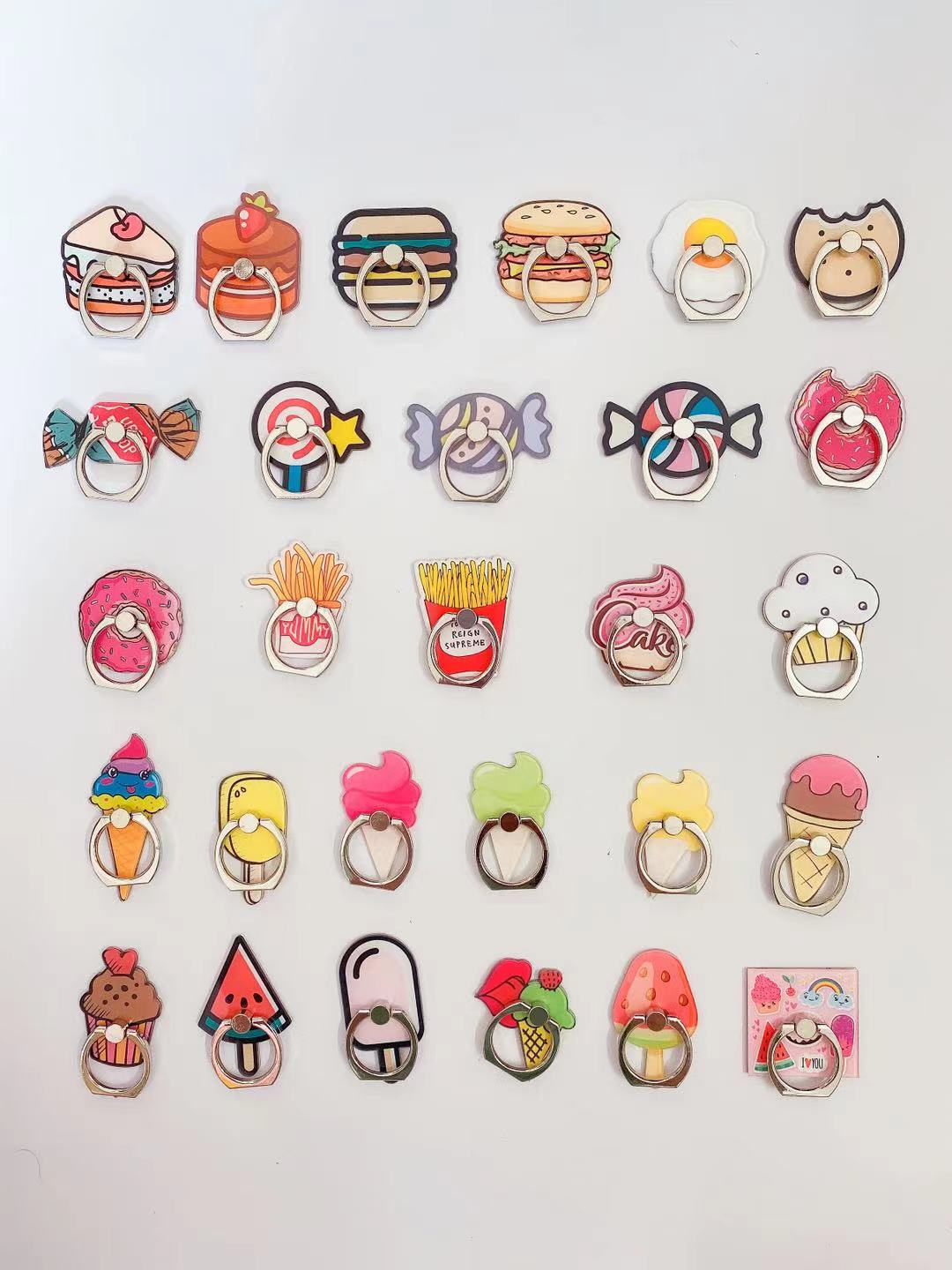 Customized cartoon acrylic mobile phone ring buckle brackets with printed logos and cartoon gifts based on your provided pictures. Factory direct sales Specification image