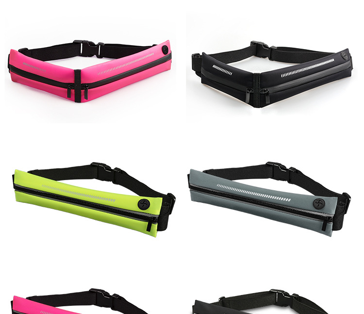 Single-section ultra-thin mini waist bag, outdoor sports, running, fitness fan, travel, cycling, waterproof ultra-thin with reflective strip, storage accessory bag pic 11