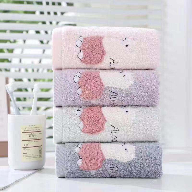 Yiwu Good Goods Early Morning Youjia Fashion Original Brand Life Store Alpaca embroidery Cotton Soft Absorbent Household face Wash and Cleansing Towel, suitable for adults and children Application Scenario