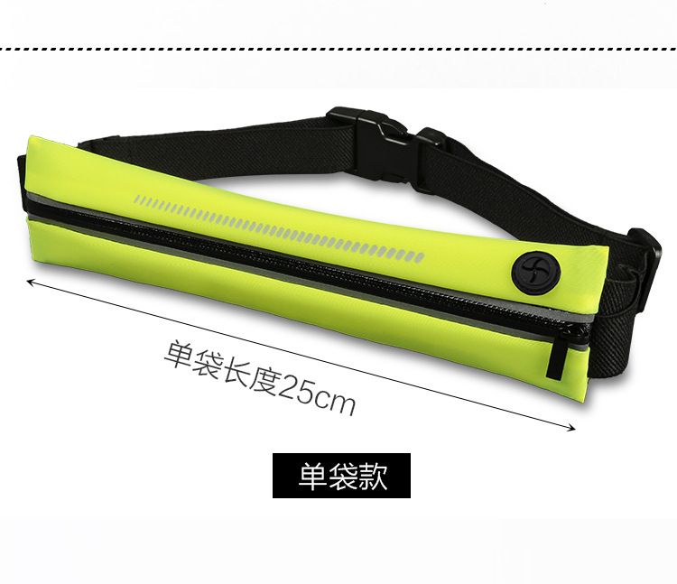 Single-section ultra-thin mini waist bag, outdoor sports, running, fitness fan, travel, cycling, waterproof ultra-thin with reflective strip, storage accessory bag pic 1