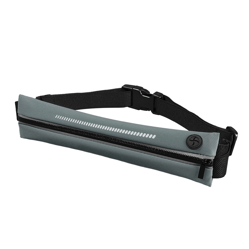 Single-section ultra-thin mini waist bag, outdoor sports, running, fitness fan, travel, cycling, waterproof ultra-thin with reflective strip, storage accessory bag pic 3