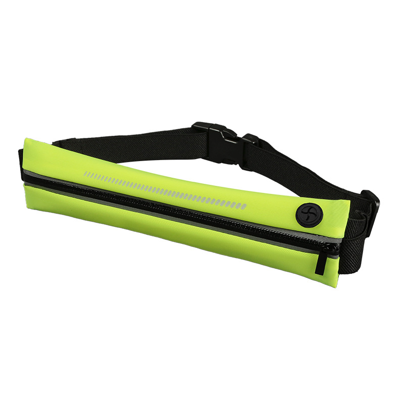 Single-section ultra-thin mini waist bag, outdoor sports, running, fitness fan, travel, cycling, waterproof ultra-thin with reflective strip, storage accessory bag details Picture