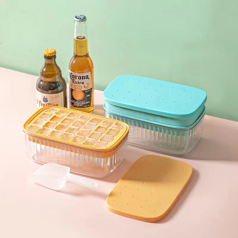 Ice cube mold press ice box, Frozen Soldier Grid, a household food-grade large-capacity silicone refrigerator ice box making wonder Specification image