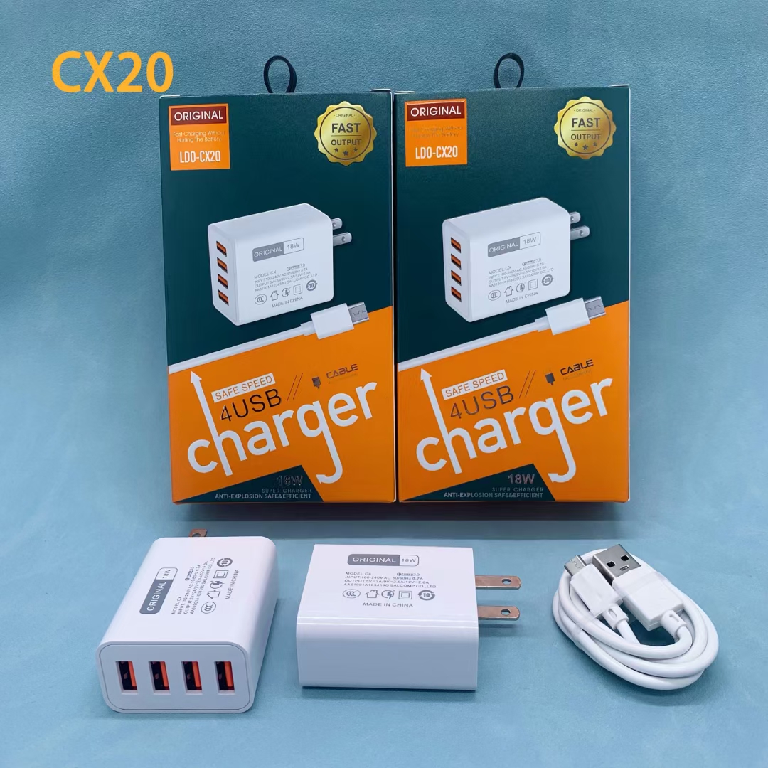 This multi-functional 4USB mobile phone charger is compatible with various mobile phones such as Apple, Huawei, VIVO, etc. for 2A Application Scenario