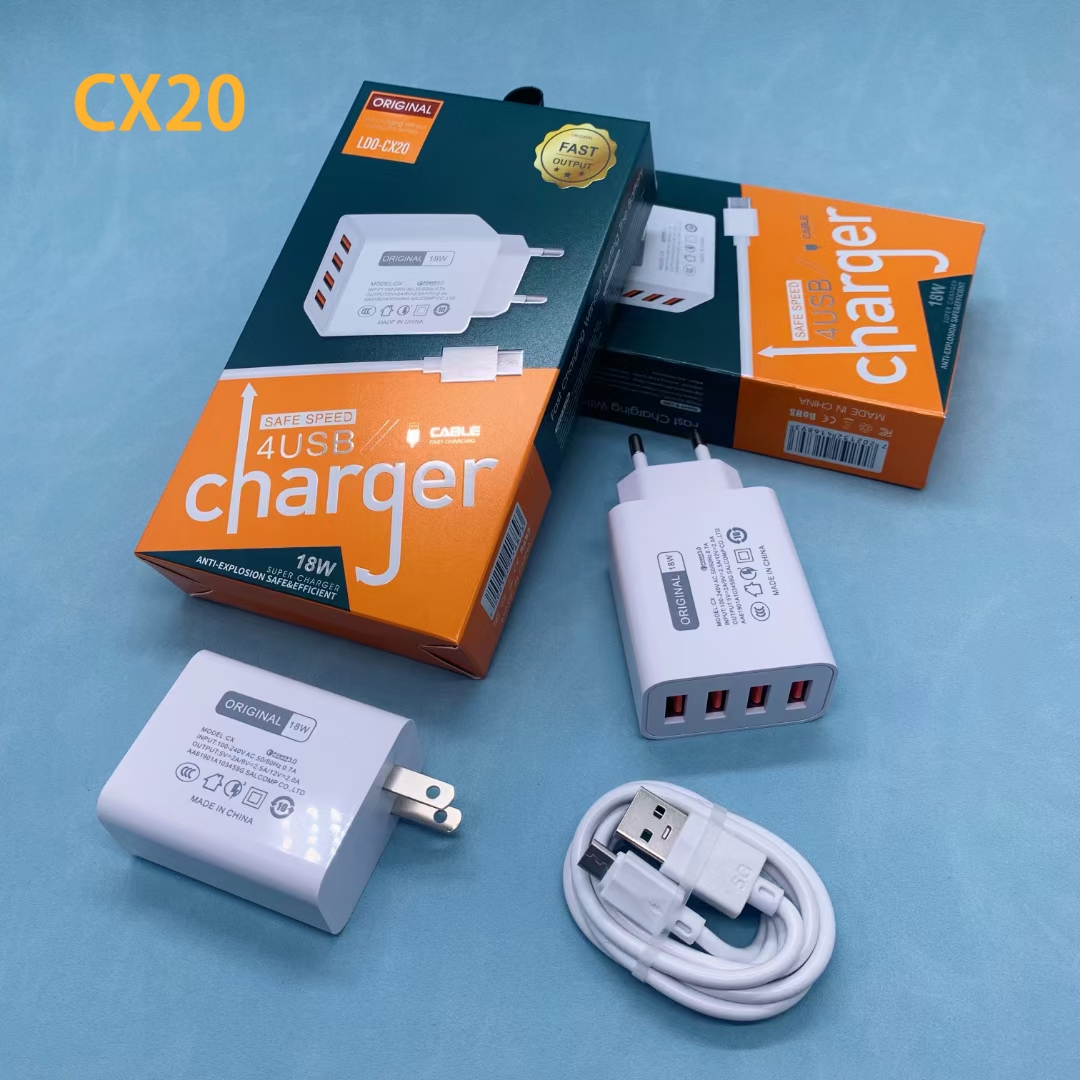 This multi-functional 4USB mobile phone charger is compatible with various mobile phones such as Apple, Huawei, VIVO, etc. for 2A Specification image
