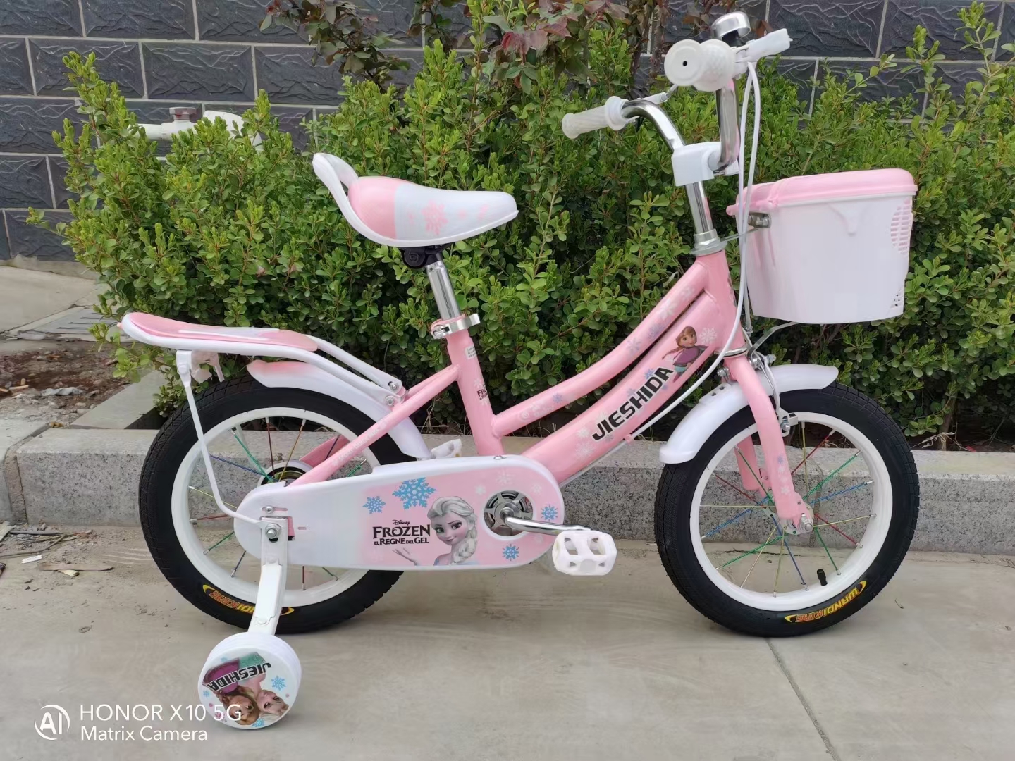 2022新款儿童自行车艾莎公主轻便带车筐后座女款自行车