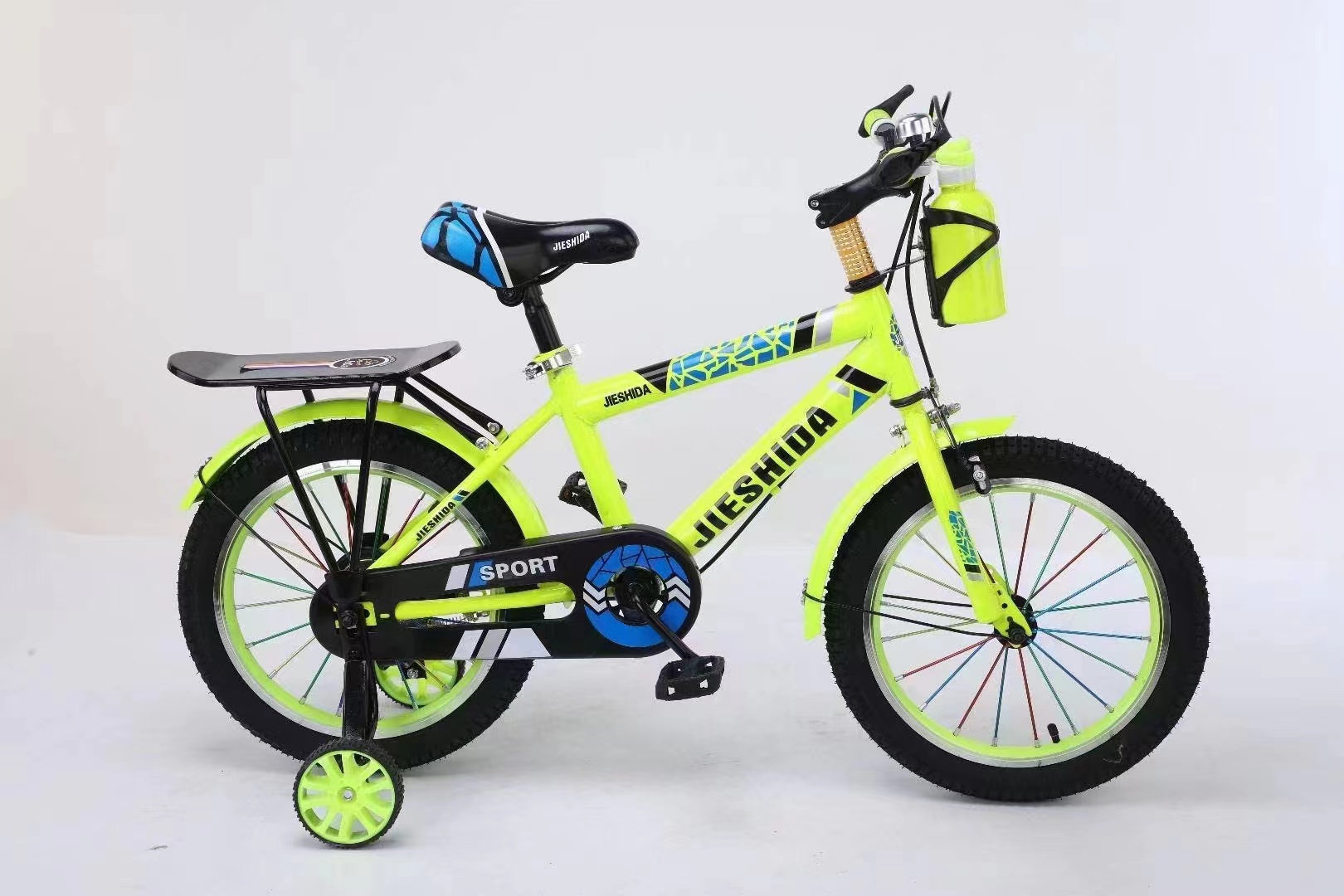 2022新款儿童自行车带水壶轻便带车筐后座男女童自行车