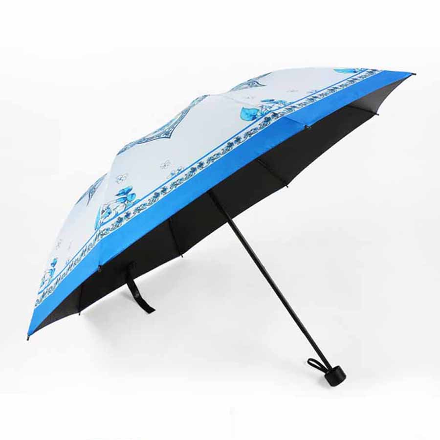 义乌好货同舟伞业三折晴雨伞太阳伞3930森系之行动流水