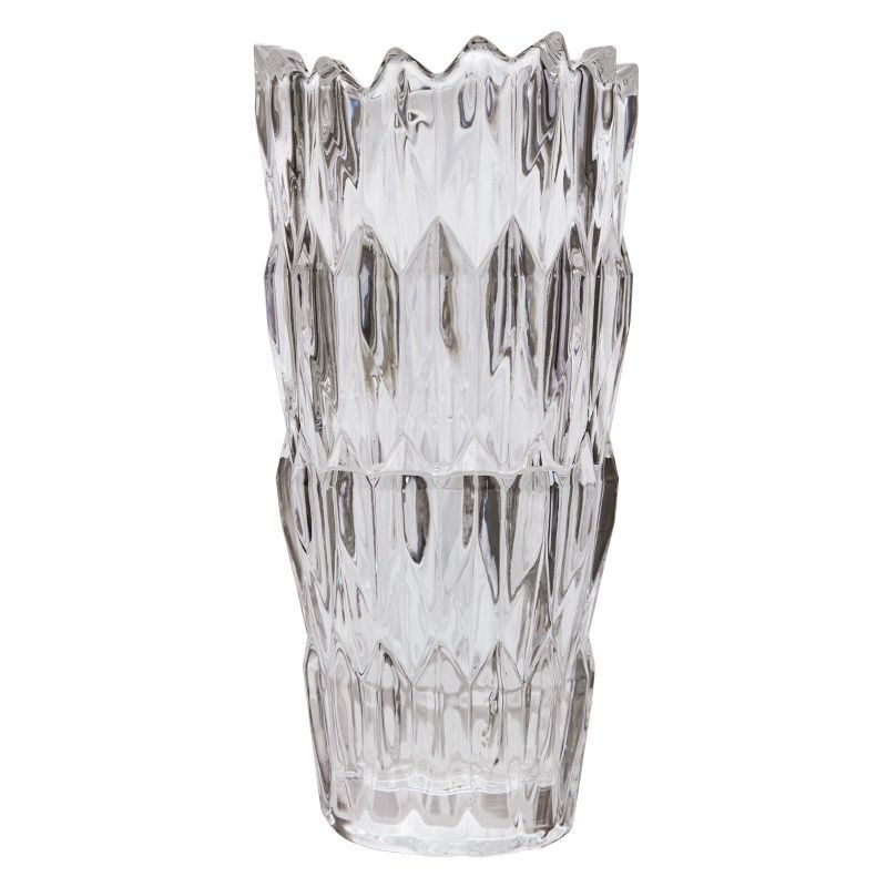Simple thickened crystal glass vase with serrated mouth, starry sky, water-grown lily, flower arrangement, crystal glass shared vase, living room dining table, home ins decoration Item Picture