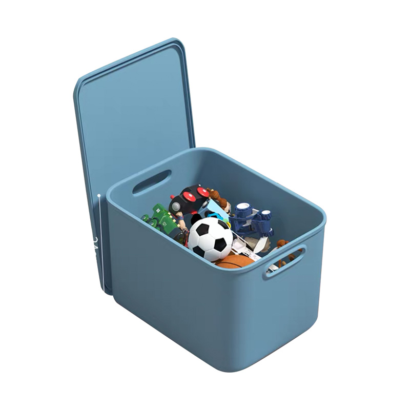 Desktop sundries storage box with lid, plastic snack and toy storage basket, household drawer, cosmetic and facial mask storage box Application Scenario