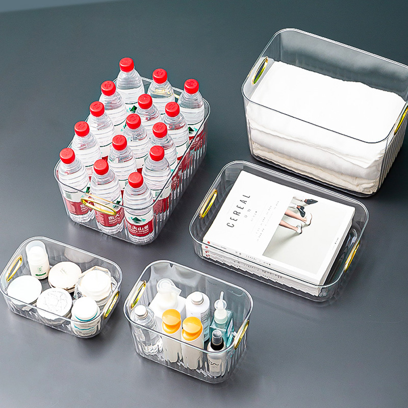 Mask storage box, light luxury desktop special transparent PET lipstick, refrigerator, bathroom, dressing table shelf Application Scenario