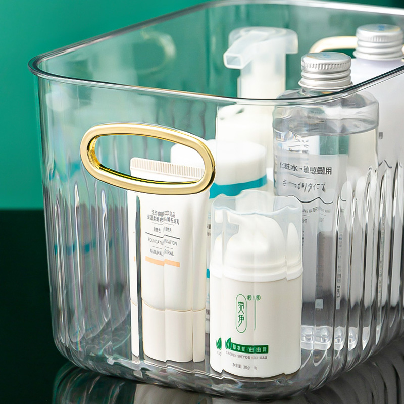 Mask storage box, light luxury desktop special transparent PET lipstick, refrigerator, bathroom, dressing table shelf details Picture