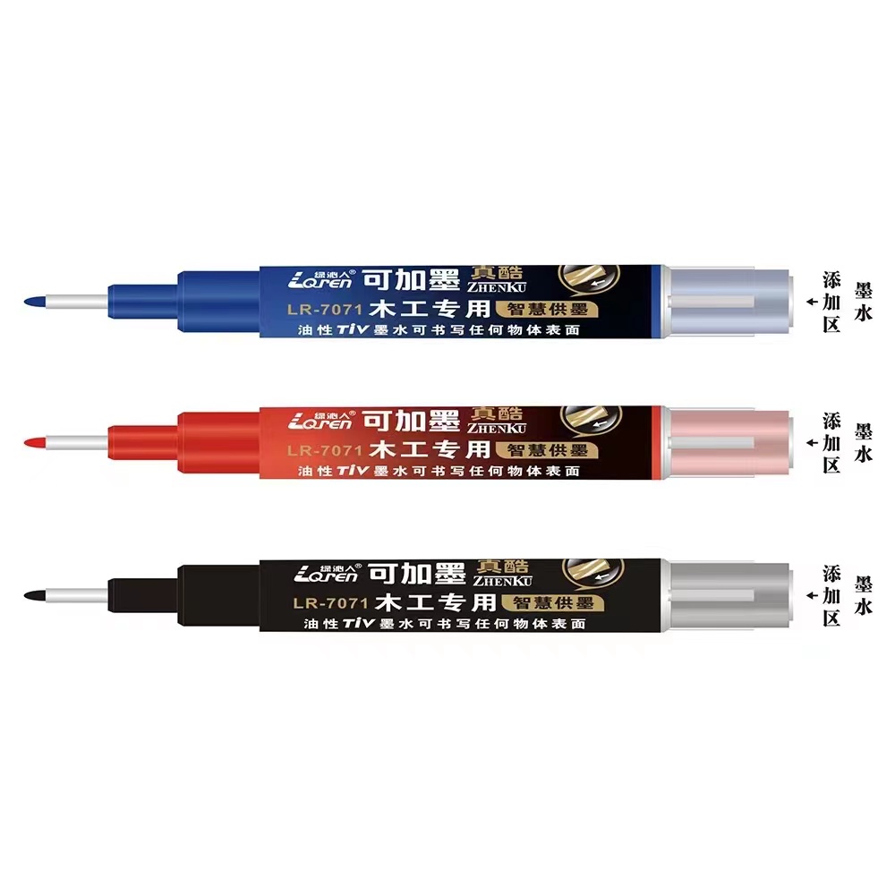 Green Qinren Deep Hole Marker Pen 26mm ink-filling Special marker pen for woodworking Application Scenario