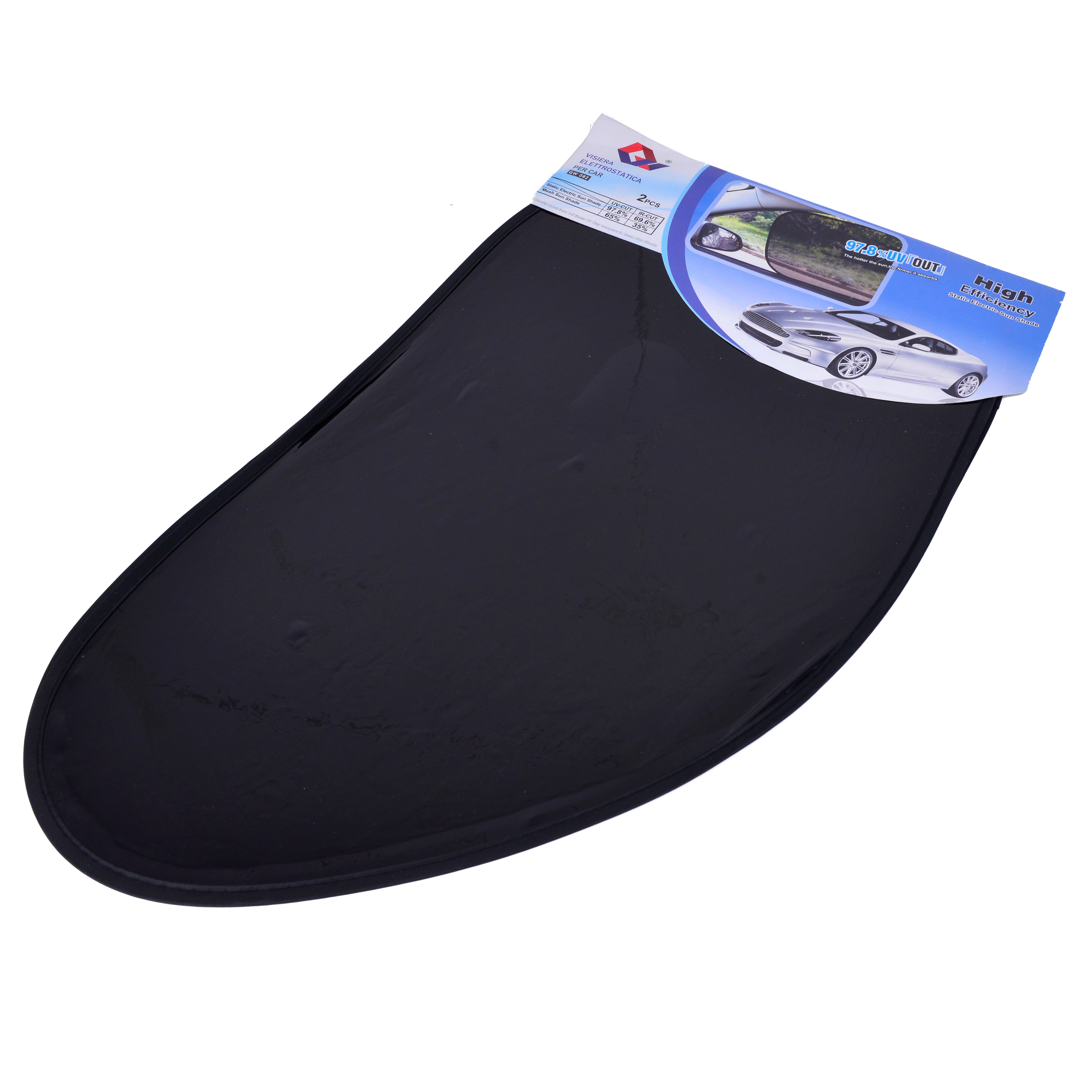 汽车遮阳挡带圈静电膜遮阳挡夏季隔热遮阳太阳挡车内车窗斜挡65*38cm 2pc其威车饰QW10