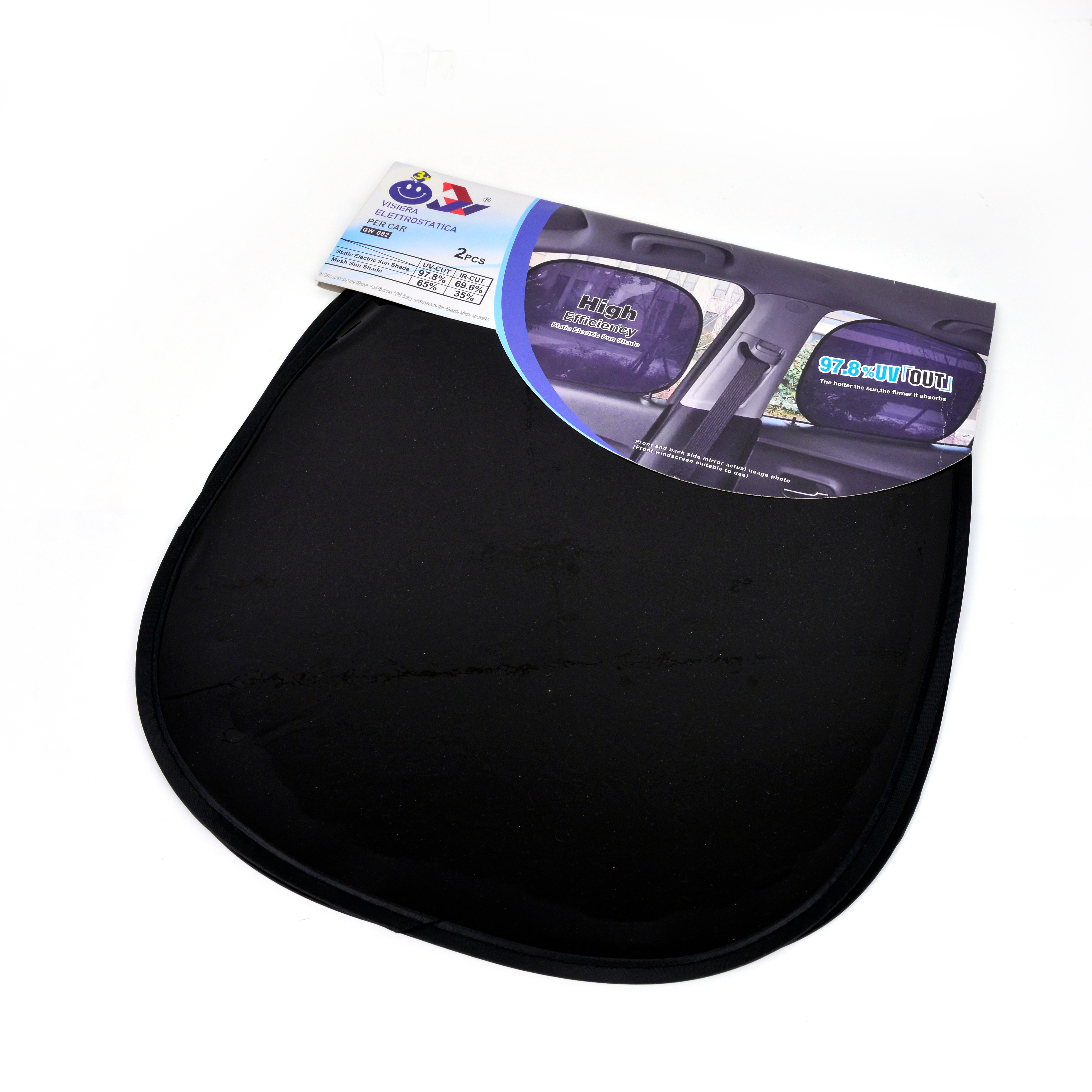 汽车遮阳挡带圈静电膜遮阳挡夏季隔热遮阳太阳挡车内车窗侧挡40*38cm 2pc其威车饰QW09
