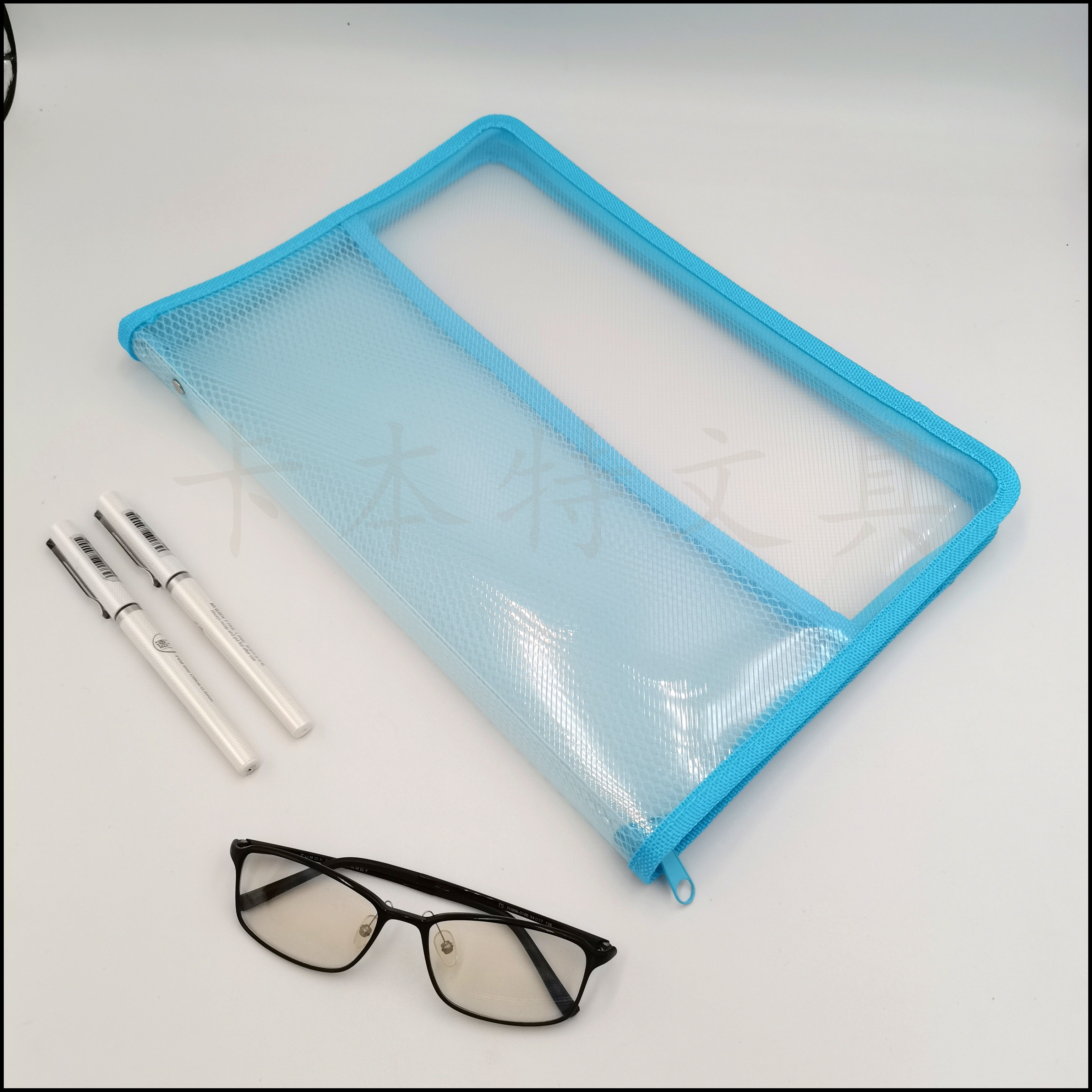 A4 transparent zipper file bag, office materials bag, folder factory direct sales, mixed color edge classification storage bag, folder file box Item Picture