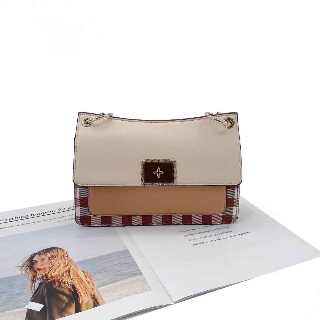 Mangoni Women's Bag Retro Mori Plaid Single Shoulder Crossbody Bag New Everything details Picture