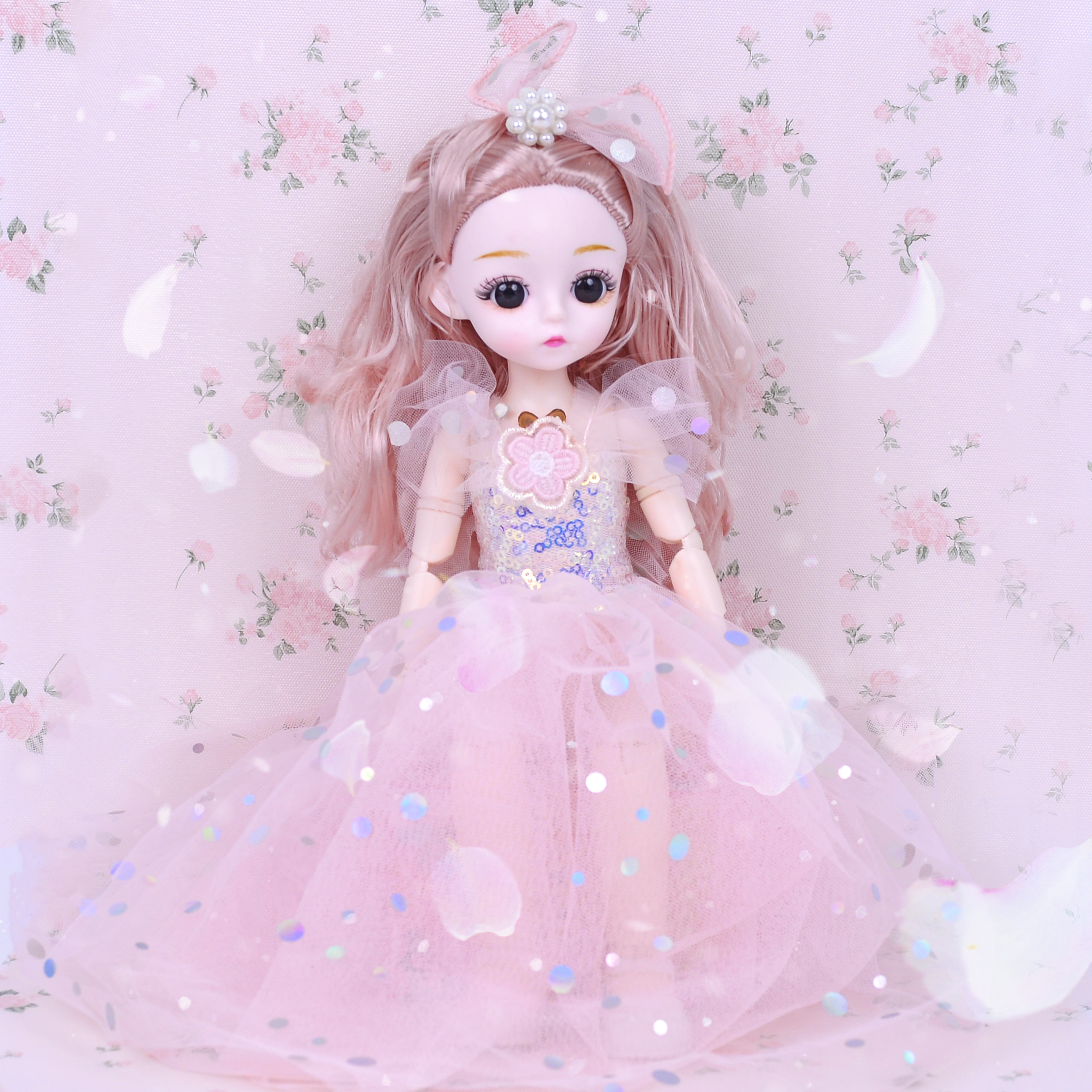  搪胶30cm 洛熙公主芭比娃娃批发套装亮片头纱洋娃娃女孩礼物玩具图