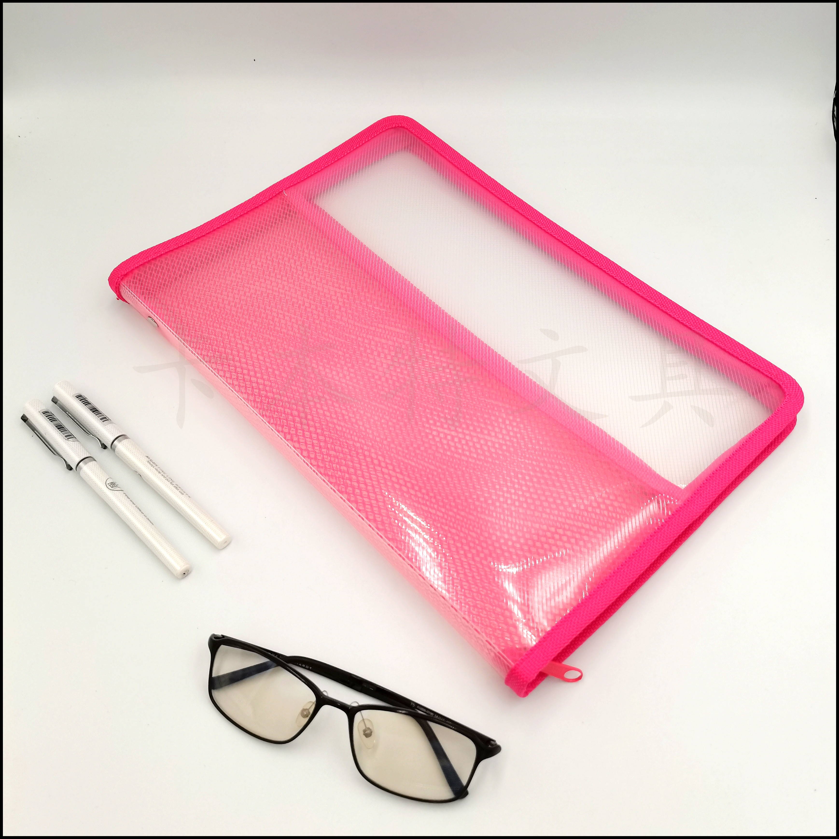 A4 transparent zipper file bag, office materials bag, folder factory direct sales, mixed color edge classification storage bag, folder file box details Picture