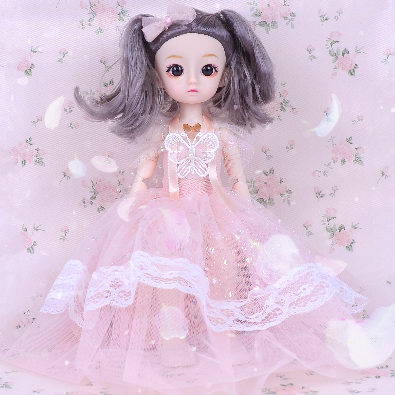 新机缘 30cm 唱歌精品婚纱芭比洋娃娃套装辫子公主娃娃批发