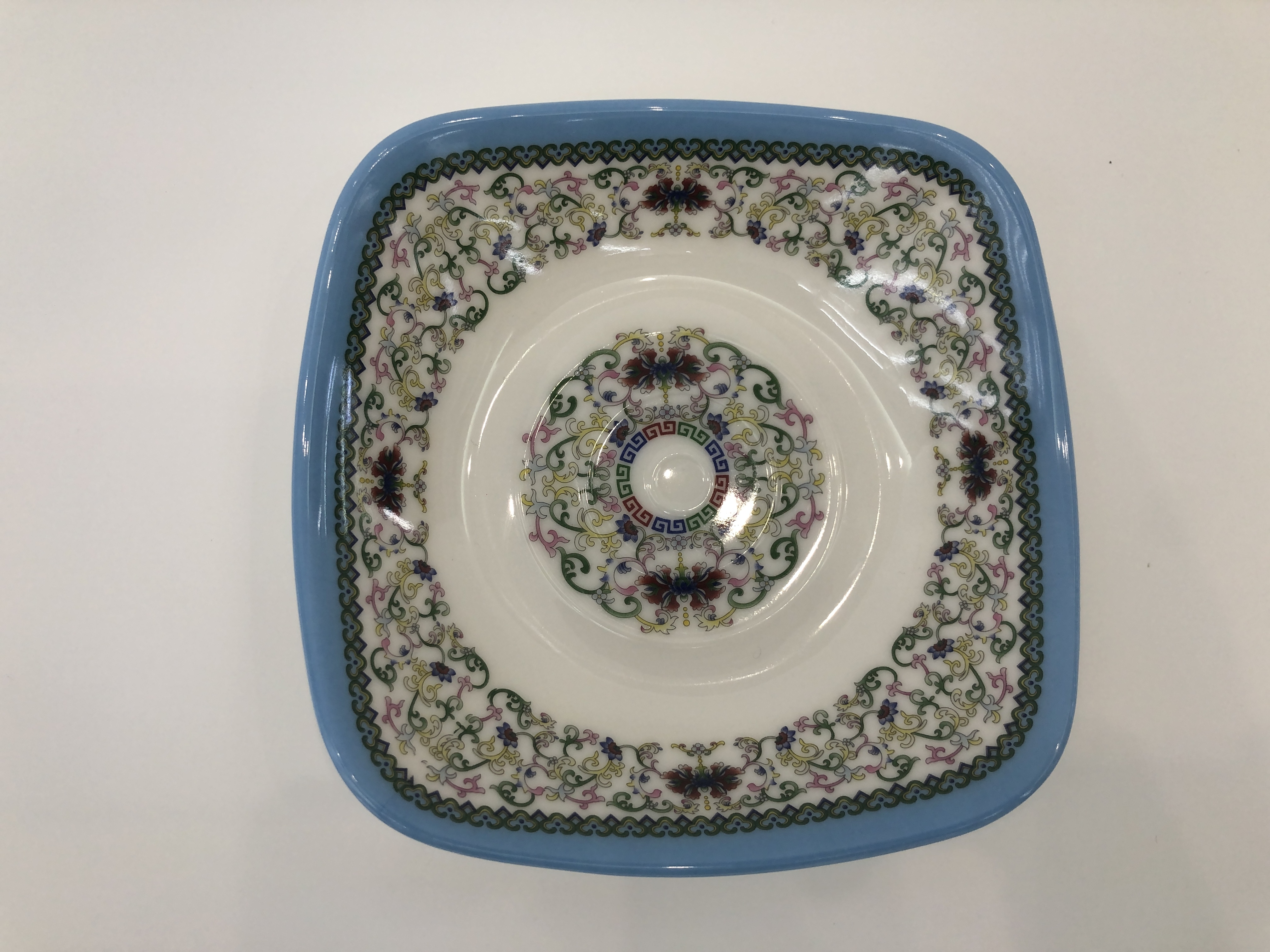 Melamine plates, porcelain imitation tableware, plastic tableware, hotel tableware, vegetable plates, frosted plates, cold dish plates, auspicious flower round plates, corner plates, vegetable plates details Picture