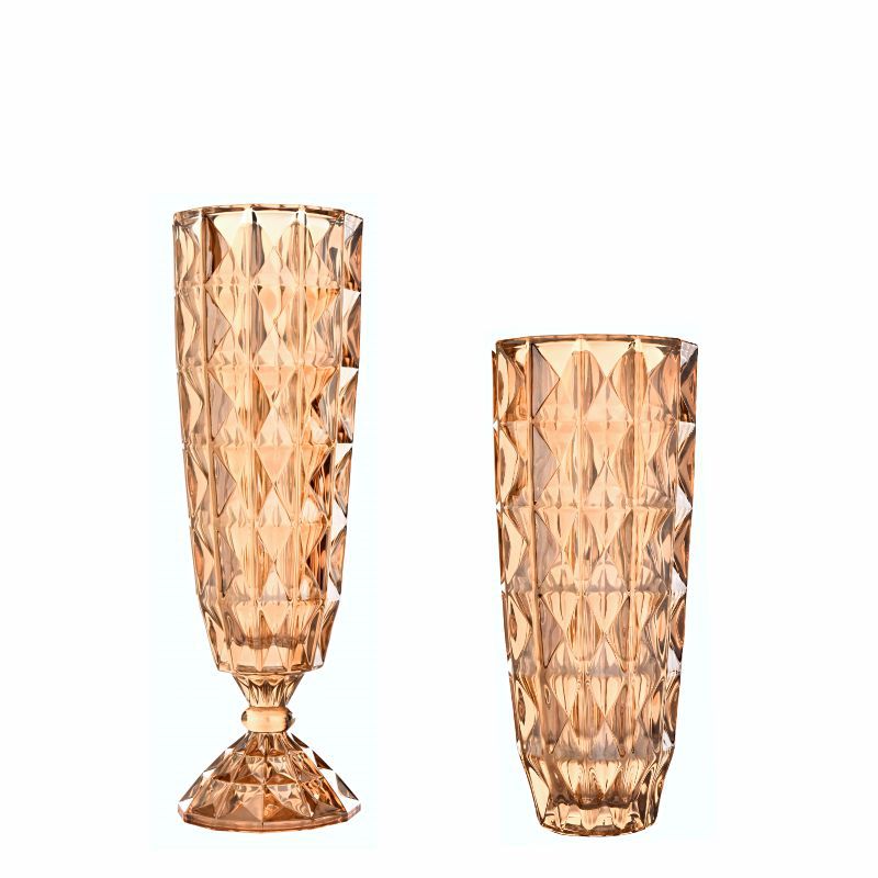 Yuxing Glass Large Vase Thickened crystal glass vase ornament, creative living room flower arrangement transparent water-grown rose decorative ornament Item Picture