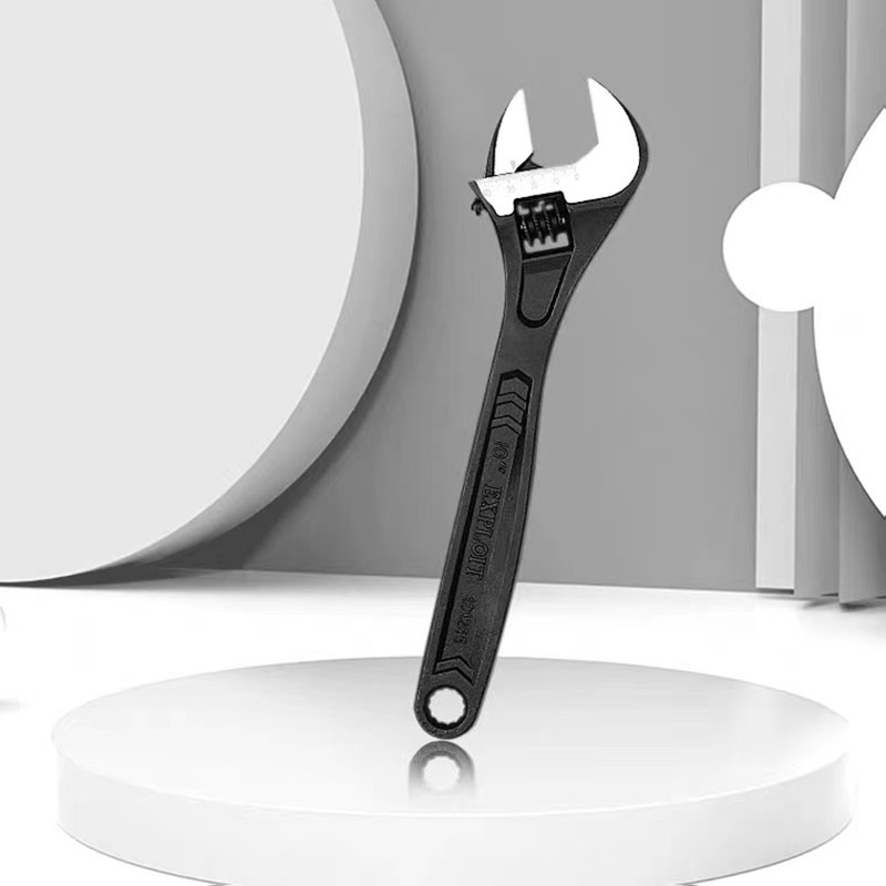 Open adjustable wrench multi-functional tool, large opening short handle adjustable pipe wrench, universal 8, 10, 12-inch board