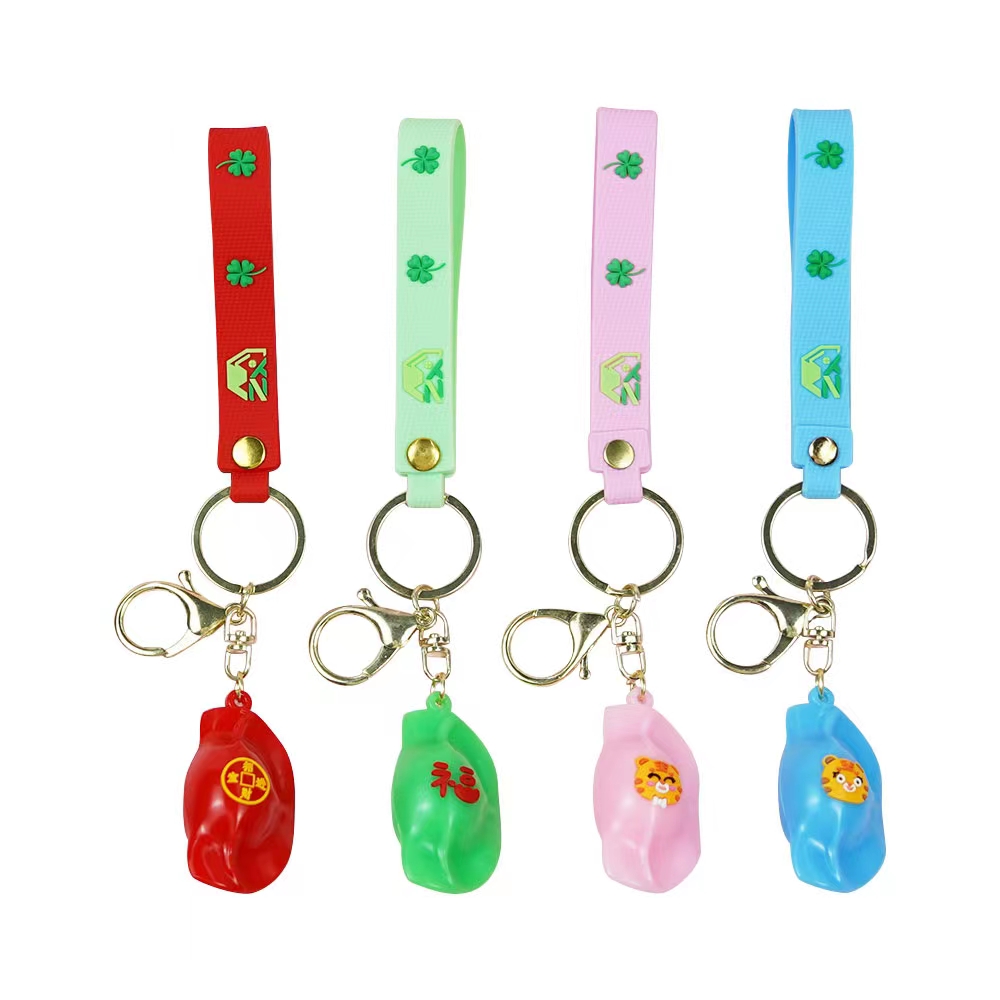 蓝雁立体硅胶钥匙扣三件套加铃铛一系列混1